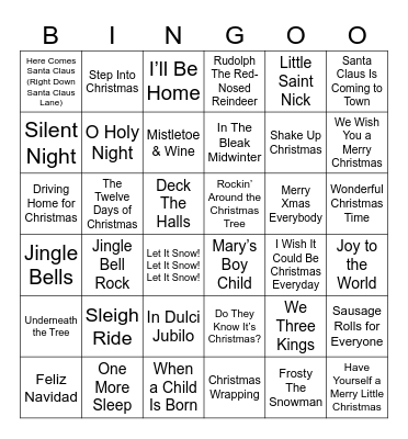 🎄🎄 C H R I S T M A S 🎄🎄 Bingo Card