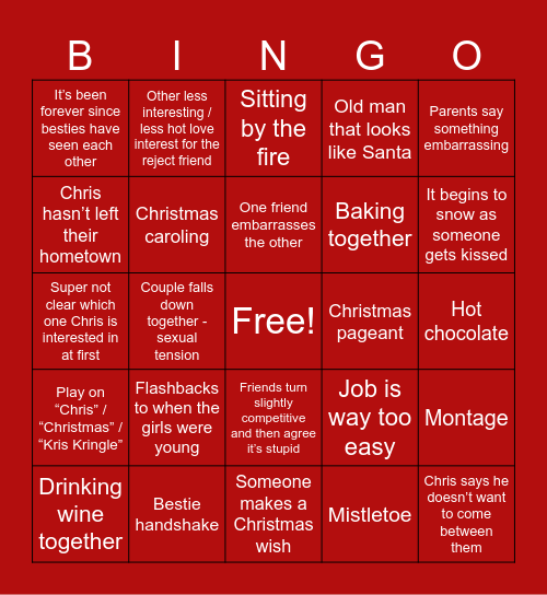 Never Been Chris’d Bingo Card