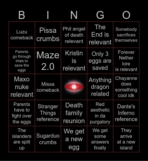 PURGATORY BINGOOOOO Bingo Card