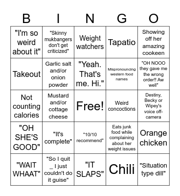 Amberlynn Reid mookbong Bingo Card