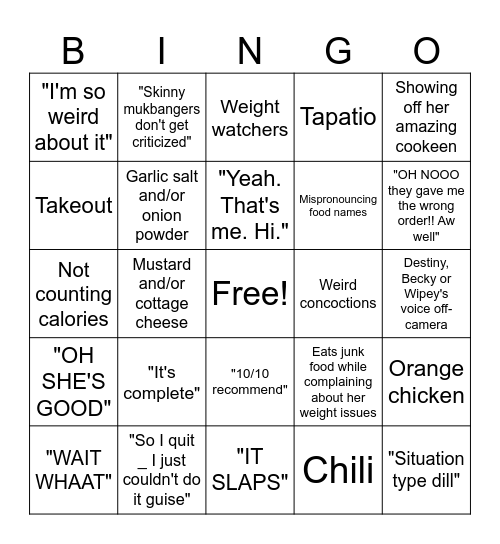 Amberlynn Reid mookbong Bingo Card