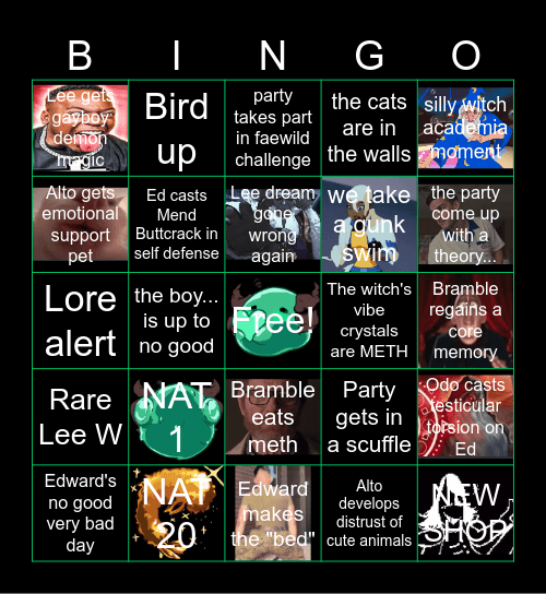 Reaping Rotten Reeds: Session 13 Bingo Card