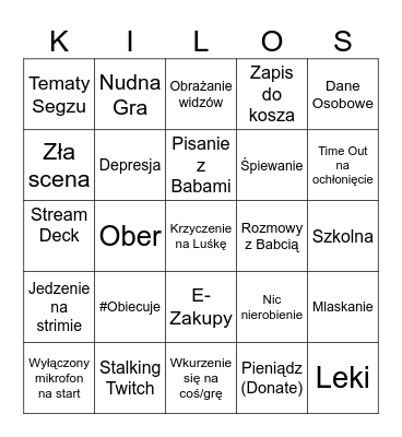 Kilos53 LIVE v2 Bingo Card