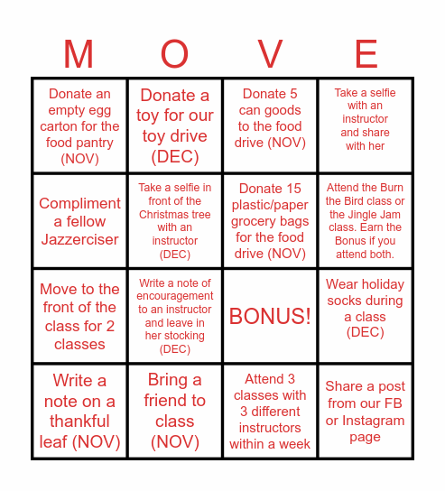 Wrapping Up the Year Bingo Card