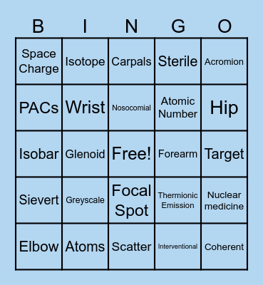 RAD TECH BINGO Card