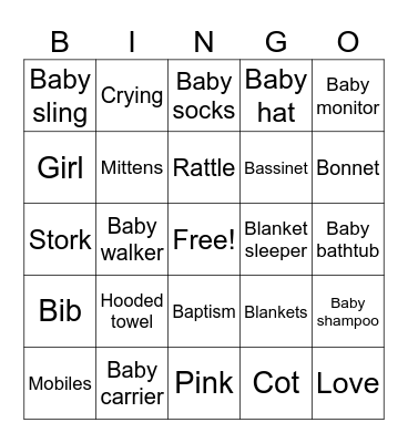 Nora's Bingo Card
