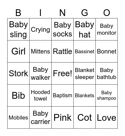 Nora's Bingo Card