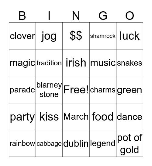 Lucky  Bingo Card