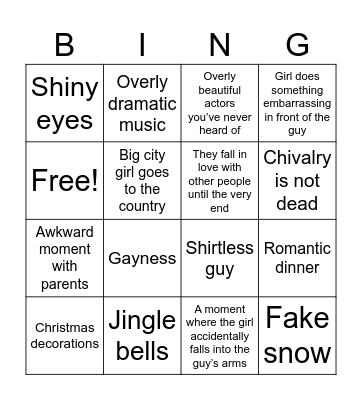 christmas movie drinking board Bingo Card