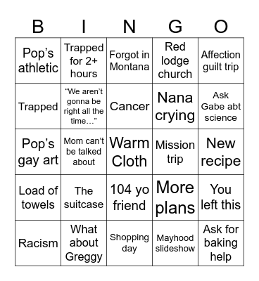 Pop & Nana bingo Card