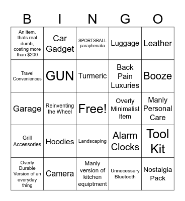 Men's Bougie Bingo Card 2023 Bingo Card