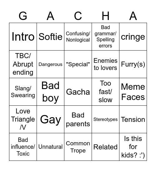 GCMM Bingo Card