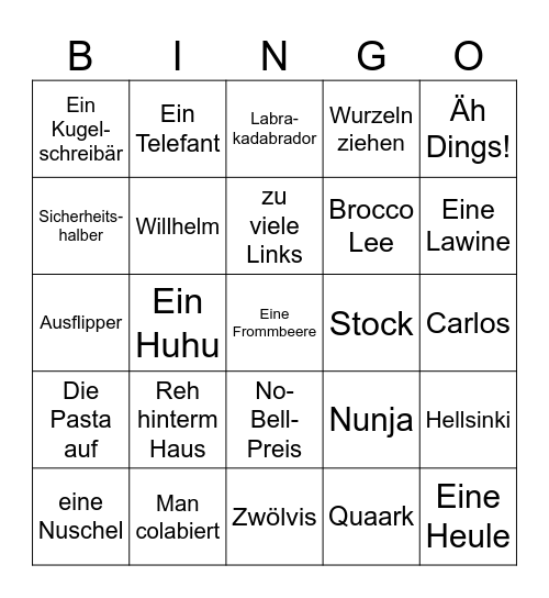Flachwitz-Bingo Card