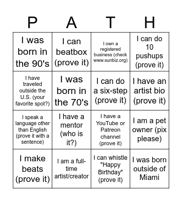 PAIR Fall Retreat 2023 Bingo Card