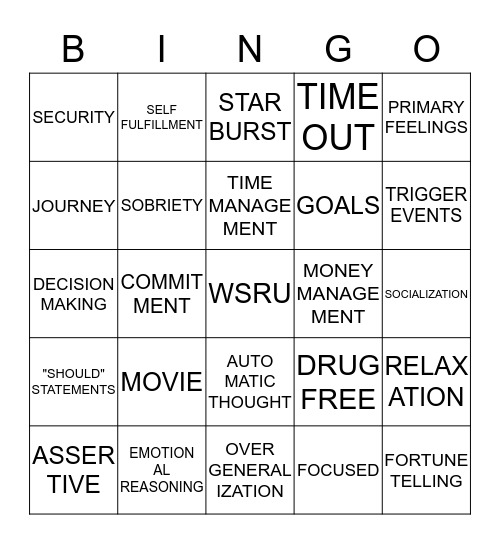 WSRU BINGO Card