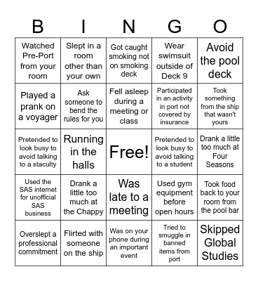 Staculty Get to Know You Bingo Card
