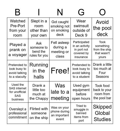 Staculty Get to Know You Bingo Card