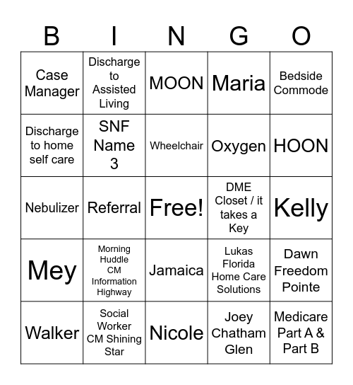 CM / SW Christmas Bingo Card