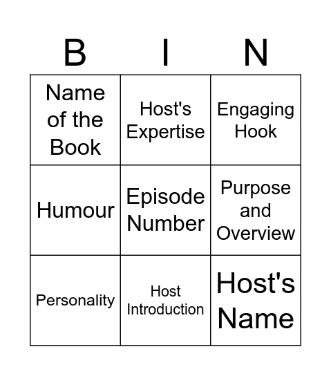 Bingo Card