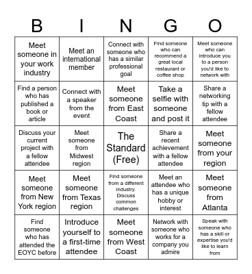 The Standard End of the Year Conference Bingo Card