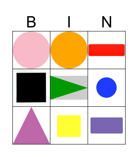 2D Shape Bingo Card