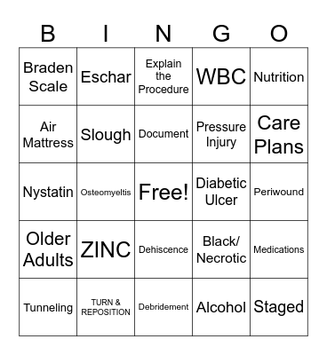 S K I N Bingo Card