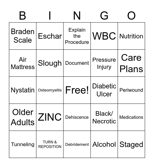 S K I N Bingo Card