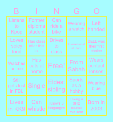BELL Bingo Card