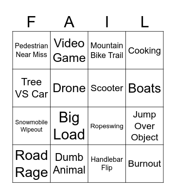 FAIL BINGO Card