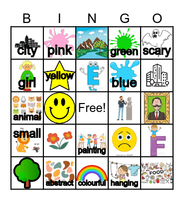 Contemporary Art Gallery Search & Find Bingo Card