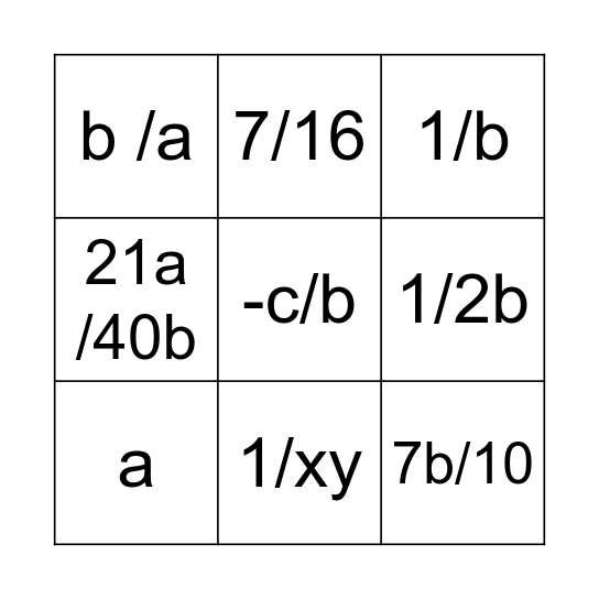 Div. 1 Bingo Card