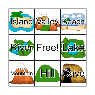 Landform Bingo Card