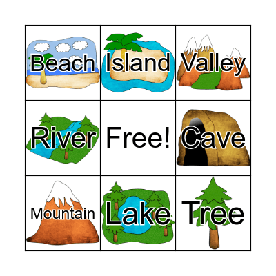 Landform Bingo Card