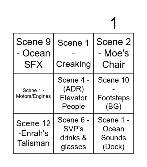 MMS SOUND Bingo Card