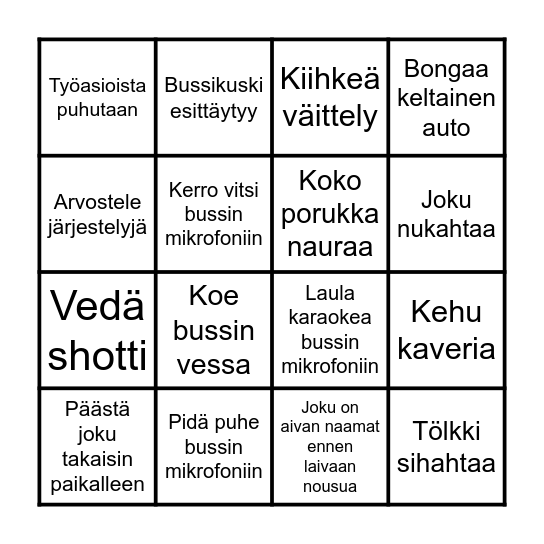 Bussibingo Card