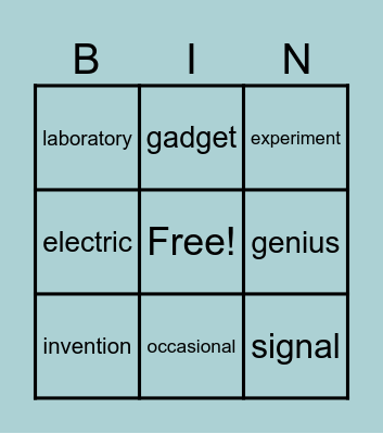 Vocabulary in Context Bingo Card