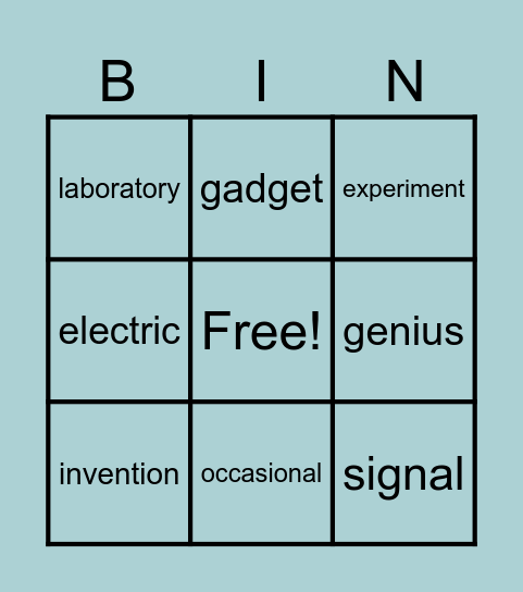 Vocabulary in Context Bingo Card
