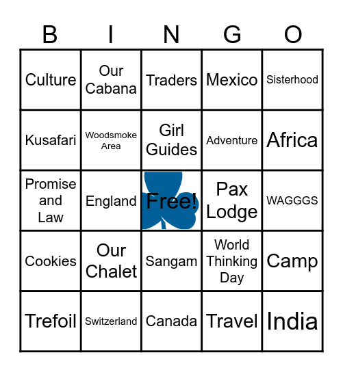 Global Guiding Bingo Card