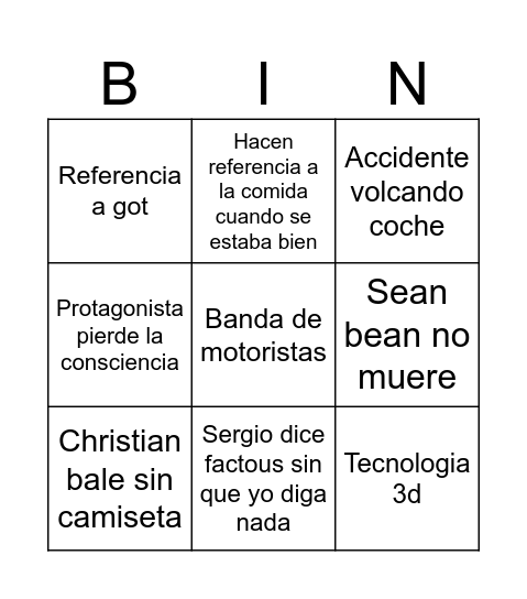 Equilibrios Bingo Card