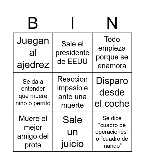 Equilibrio Bingo Card