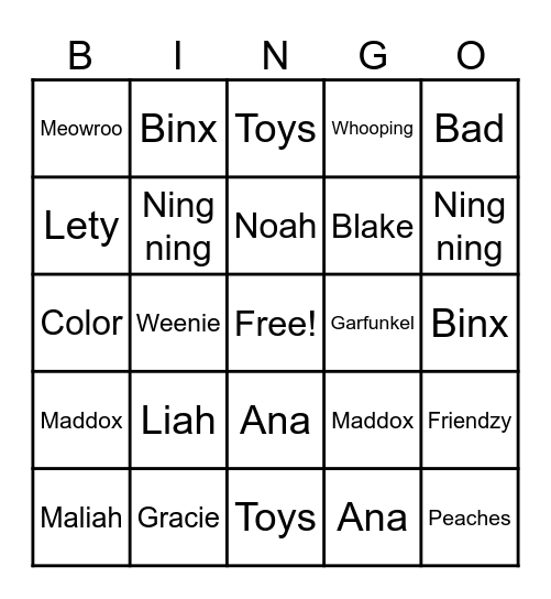 House Bingo Card