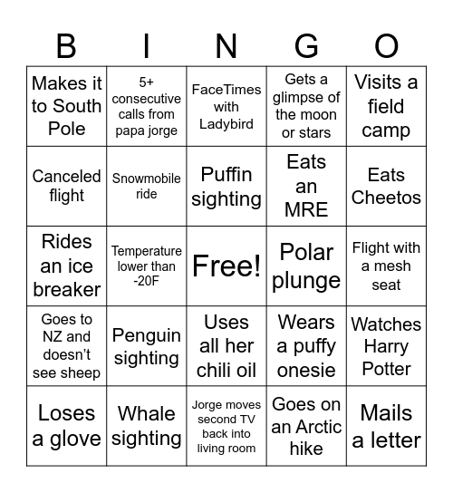 Antarcti-Cat 🐱 Bingo Card