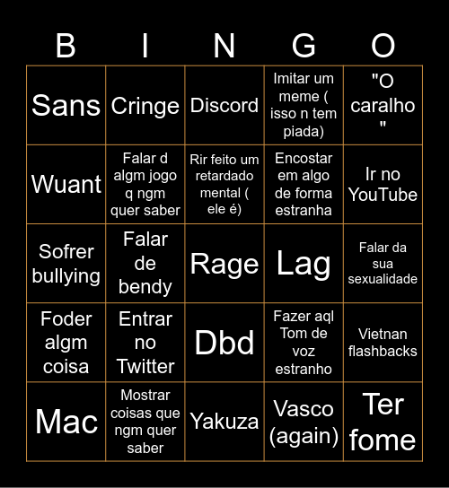 Sergio bingo Card