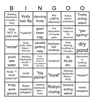 Sister Wives Bingo Card