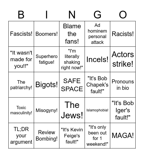 Why "The Marvels" Failed Bingo Card Bingo Card