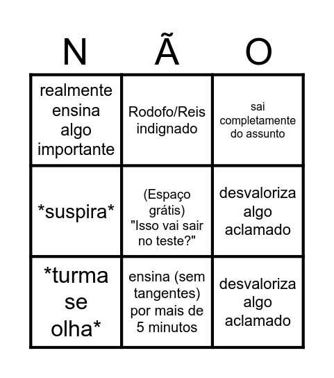 Bingo da Filosofia Bingo Card