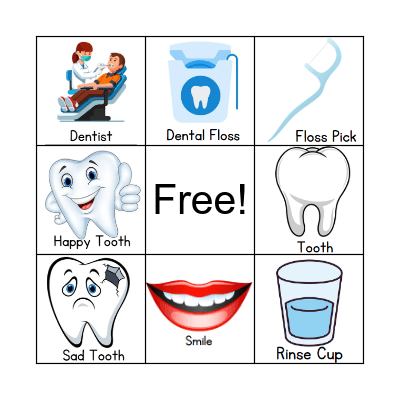Teeth Health Bingo Card
