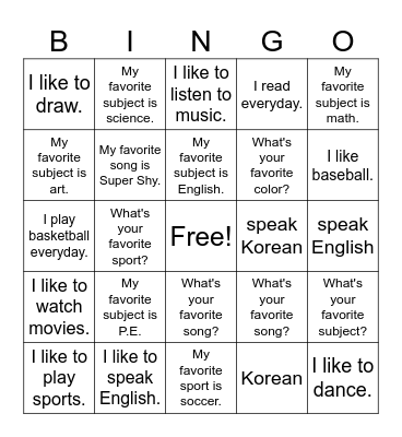 BINGO! Bingo Card