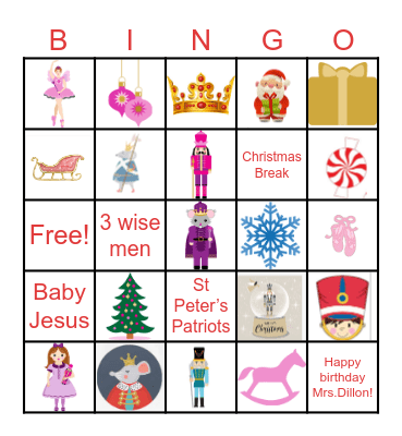 Nutcracker Bingo Card