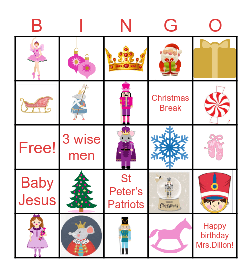 Nutcracker Bingo Card